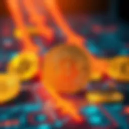 Graphic showing Bitcoin coins and digital wallets with arrows indicating movement, representing the reactivation of old wallets.