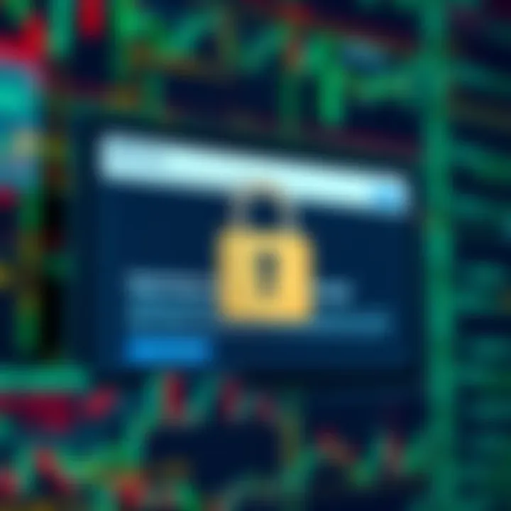 Bitfinex account security warning with a lock and email notification on a screen