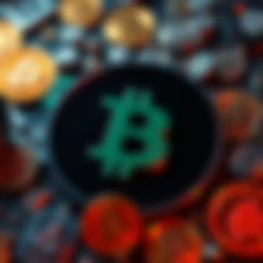 The BitGo logo surrounded by various cryptocurrency symbols, illustrating its role in the crypto world.