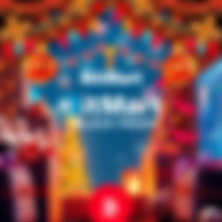 A festive scene illustrating BitMart's Thanksgiving Day and Black Friday event with colorful decorations and rewards symbolizing user engagement