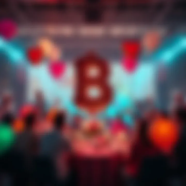 BitMart team celebrating 8 years in cryptocurrency with balloons and banners at a festive event.