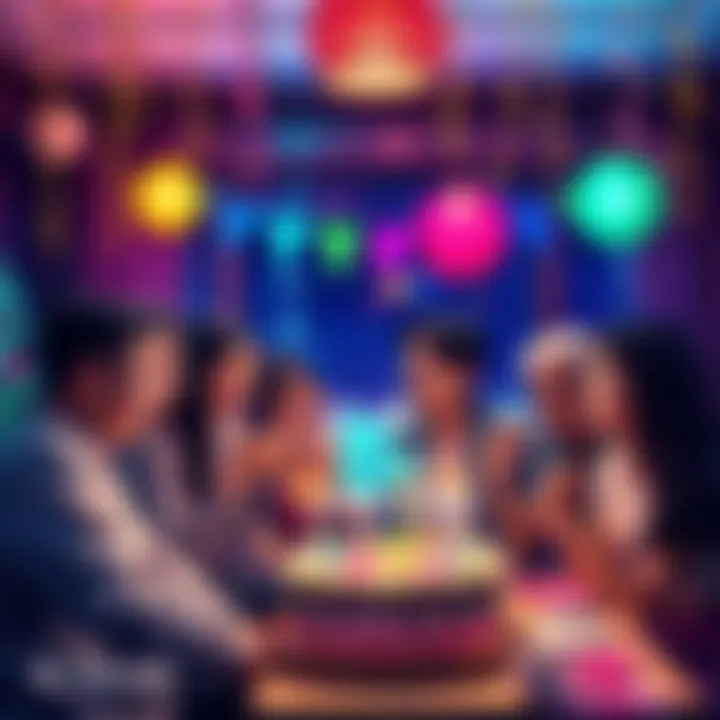 People celebrating BitMart's 8th anniversary with decorations and a cake, expressing gratitude and excitement for the future.