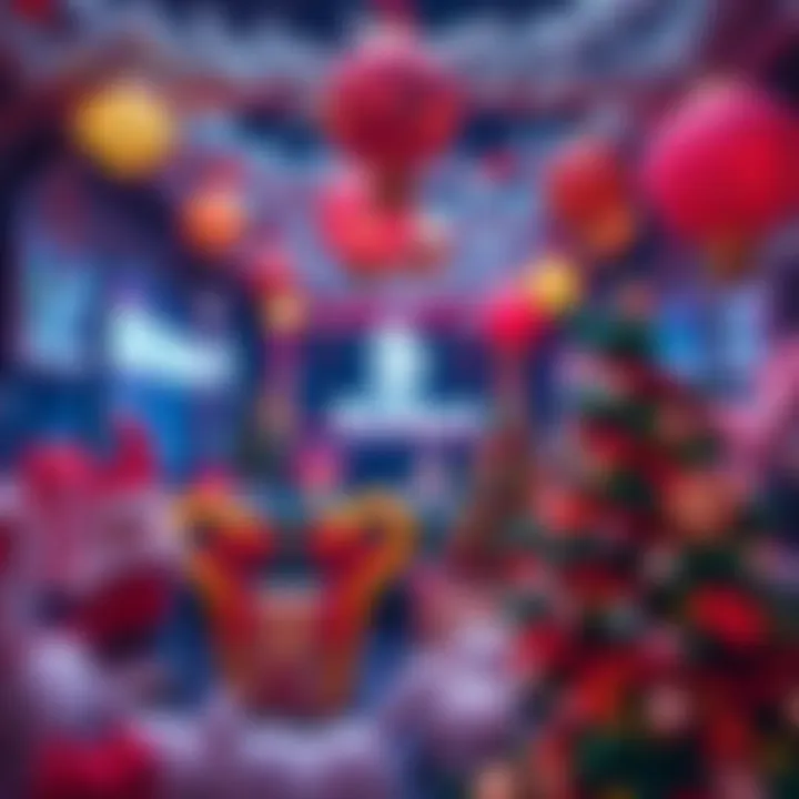 A festive scene with decorations celebrating BitMart's 8th anniversary in the cryptocurrency industry.