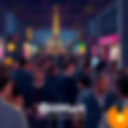 A lively gathering of people discussing cryptocurrency at the BitMart x CryptoMondays event in Paris