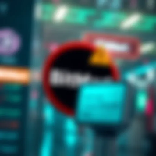 Graphic showing BitMart logo with a warning sign about SNIFT trading suspension