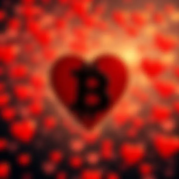 Bitmart logo with heart background Bitmart logo surrounded by hearts, symbolizing the community's love for the platform