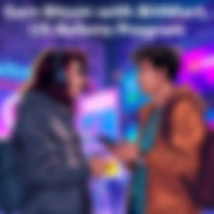 Two friends discussing the BitMart US Referral Program and how to earn Bitcoin together