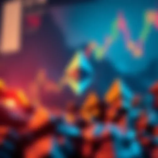 A graphic showing an upward trend in Ethereum prices along with a large Ethereum logo, symbolizing Bitmine's increase to 61,000 ETH.