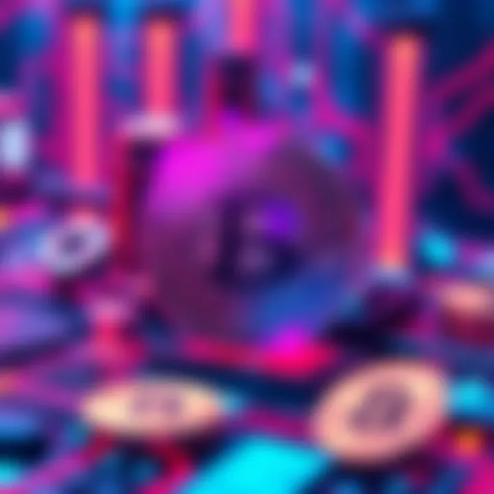 A digital representation of Bittensor cryptocurrency with futuristic technology elements and a Bitcoin comparison.