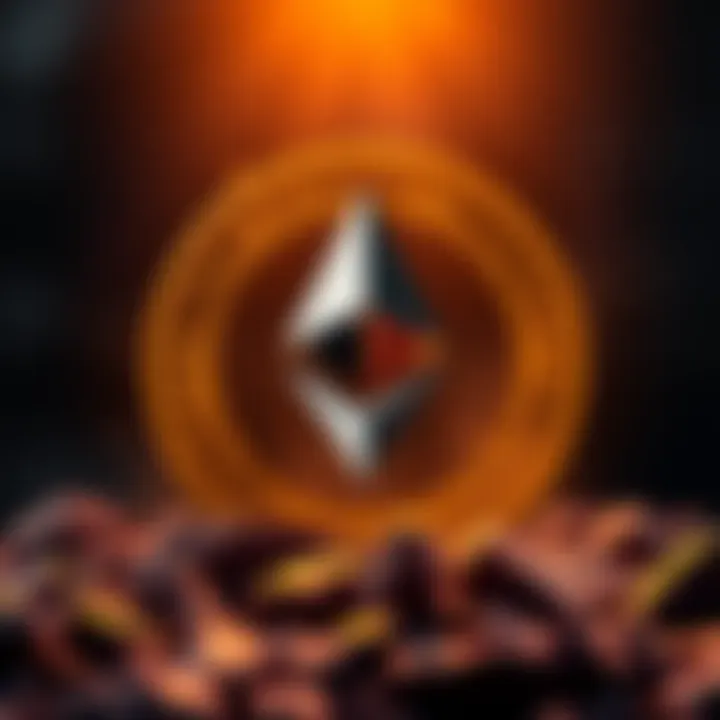 Illustration of BlackRock's logo alongside Ethereum's symbol, representing their endorsement in the cryptocurrency market.
