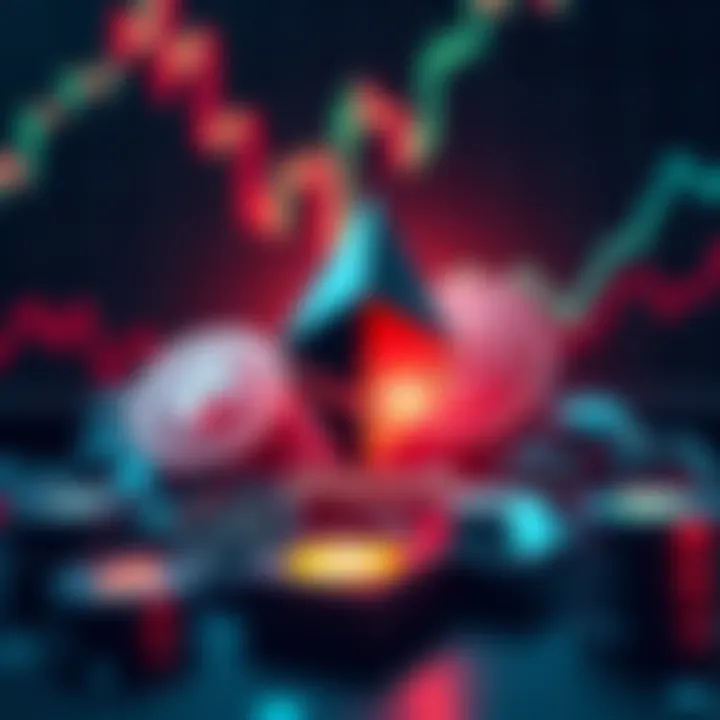 A graphic showing the BlackRock logo alongside Ethereum symbols, depicting a financial growth chart and secure investment icons.