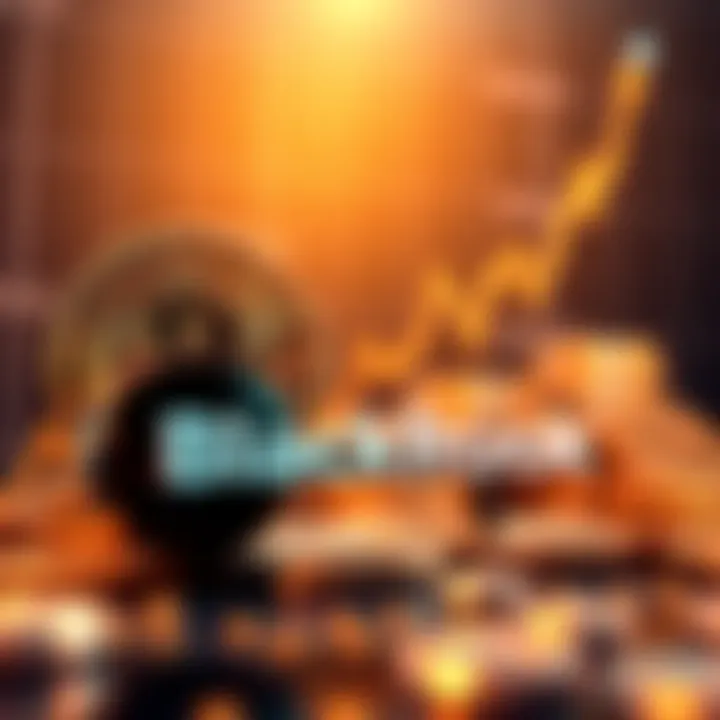 Graph showing rising Bitcoin values alongside BlackRock logo