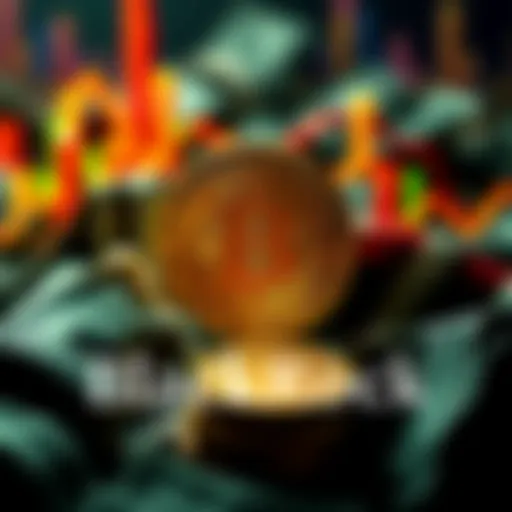 BlackRock logo with Bitcoin symbol and money graphics, representing a major financial investment.