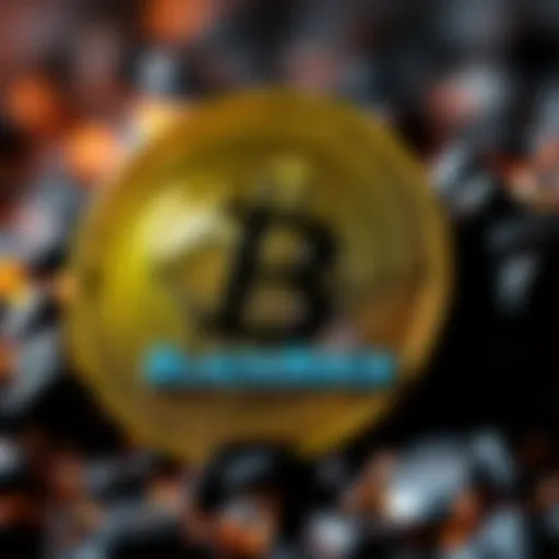 A digital representation of Bitcoin alongside BlackRock's logo, symbolizing the sale of $200 million in cryptocurrency.