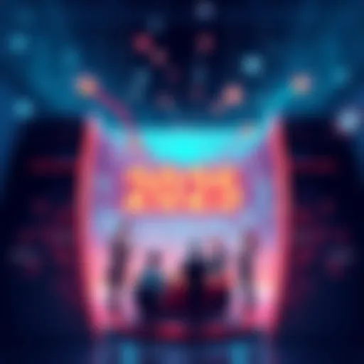 A visual representation of various blockchain chains with people discussing opportunities and trends for 2025.