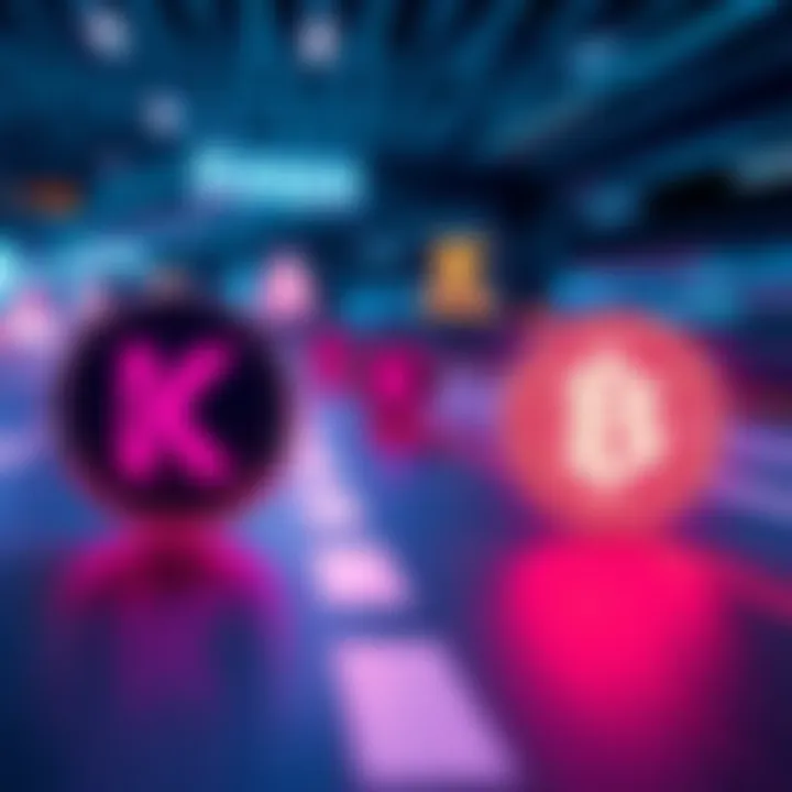 Blockchain speed competition A visual comparison of blockchain logos, highlighting speed differences among them, with Kaspa's logo showing signs of fading prominence