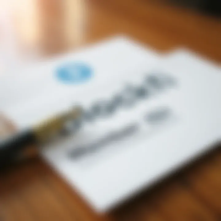 A close-up of a Blockfi postcard featuring a member ID in clear text, laying on a wooden table with a pen beside it.
