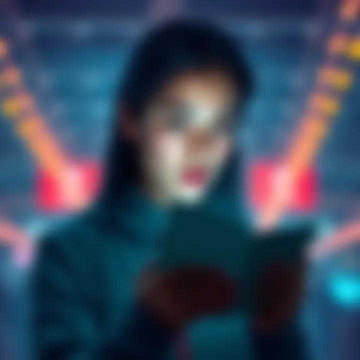 A person checking their email for BNP Paribas hackathon invitation while looking curious and hopeful