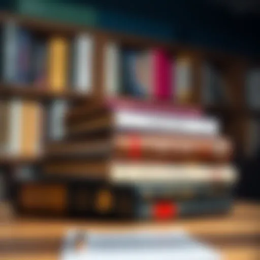 Four books stacked on a table, focused on Bitcoin and money's future