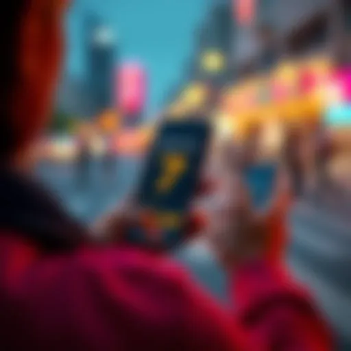 A person checking their app on a smartphone with a boost score of 7 displayed, emphasizing timing and excitement.