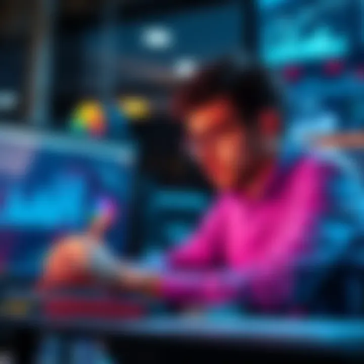 A person analyzing charts and data on a laptop, representing risk assessment in decentralized finance borrowing.