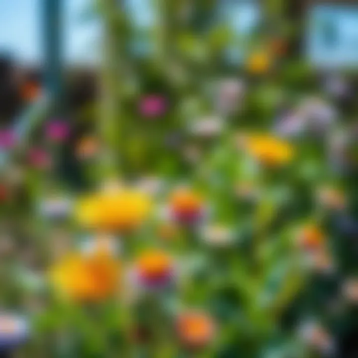 Vibrant corn flowers, also known as bachelor's buttons, blooming in a sunny garden setting