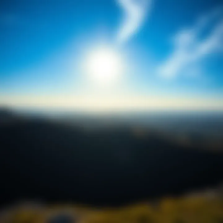 A serene landscape depicting a sunrise over a bright horizon, symbolizing optimism and potential