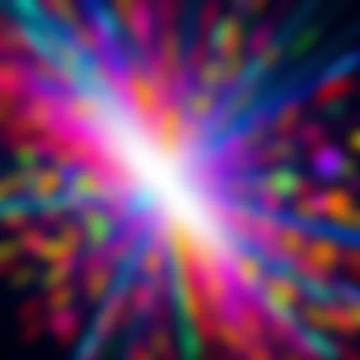 A vibrant burst of light showcasing various colors and patterns, symbolizing heightened brightness and visual stimulation.