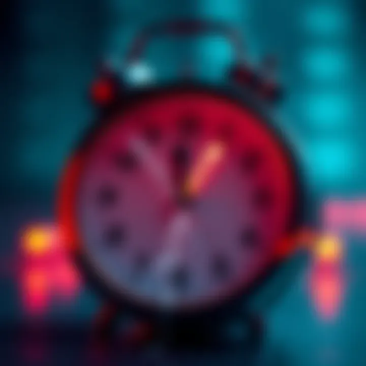Broken Timer Displaying Reversed Time A close-up of a broken timer showing numbers in reverse order, symbolizing time running backward.