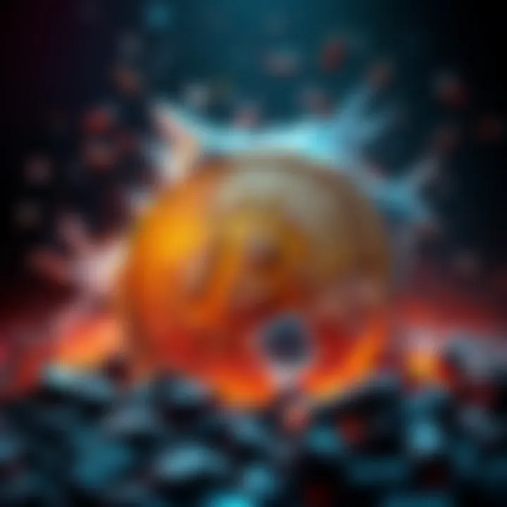 Visual representation of a Bitcoin crashing with illusions fading away, symbolizing misconceptions about investments.