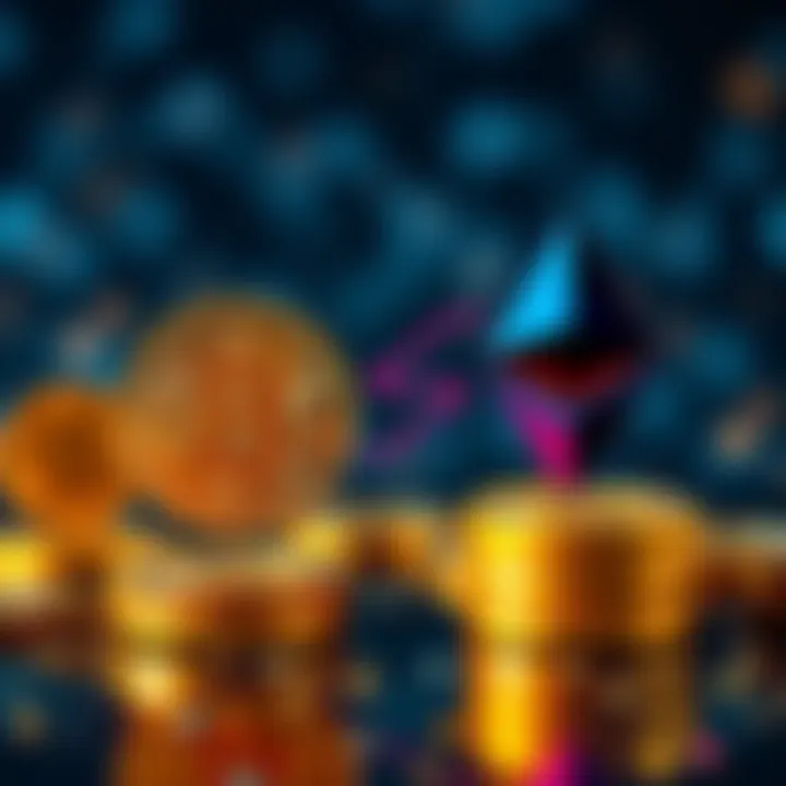 A graphic showing Bitcoin and Ethereum symbols with arrows indicating a swap between the two cryptocurrencies.