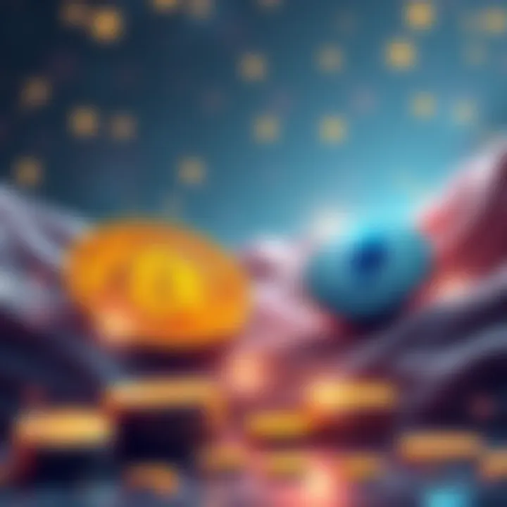 A digital illustration showing the process of swapping Bitcoin for Ethereum without KYC, highlighting fast transactions and control over assets, with symbols of both cryptocurrencies.