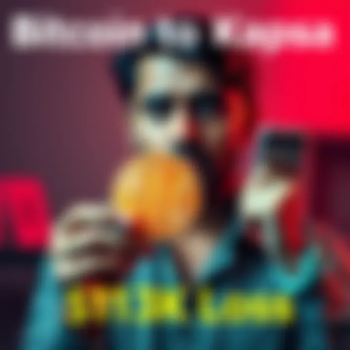 A graphic showing a person looking worried while holding a bitcoin and a kaspa symbol, representing a $13K loss after the conversion.