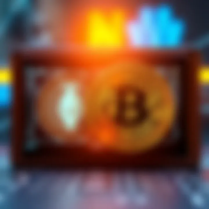 A graphic showing the conversion between Bitcoin (BTC) and Tether (USDT) using a digital wallet interface, illustrating crypto swapping.