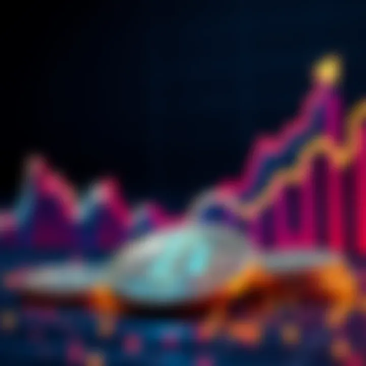 A visualization showing the potential increase in value of a 0.02 BTC investment if Bitcoin reaches $500,000, with a rising graph in the background