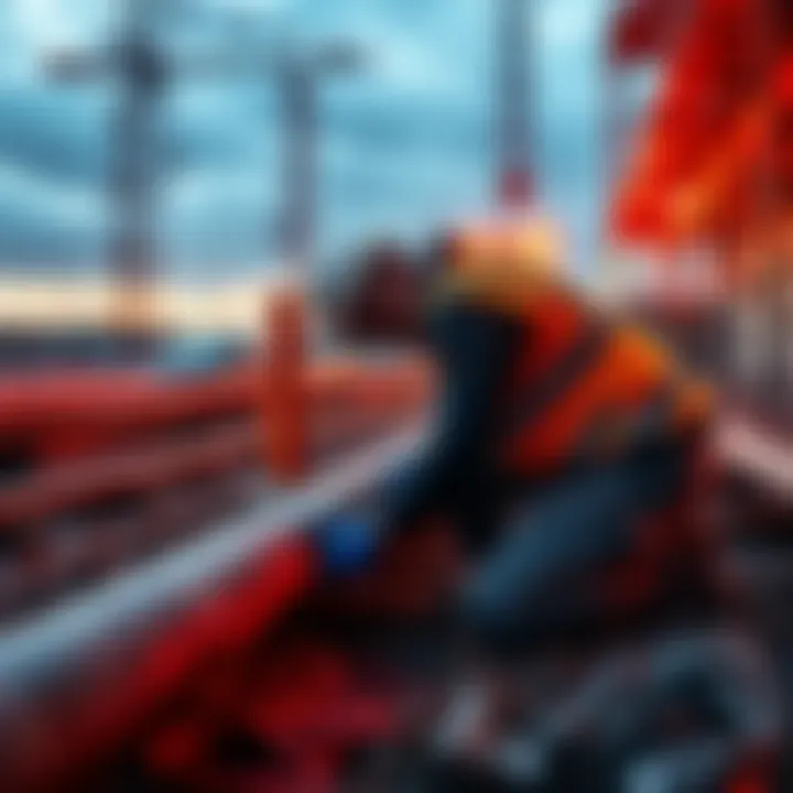 A construction worker laying pipes on a building site, symbolizing preparation for future projects.