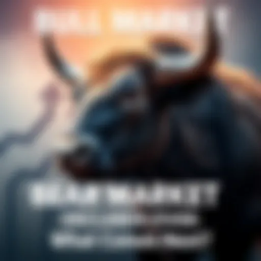 A bull representing positive market trends with upward arrows in the background