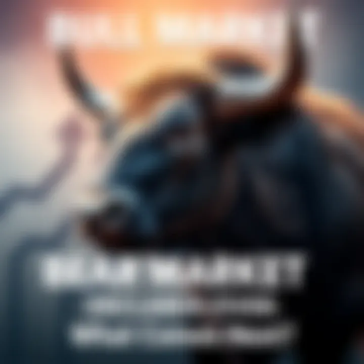 Bull Market Ahead A bull representing positive market trends with upward arrows in the background
