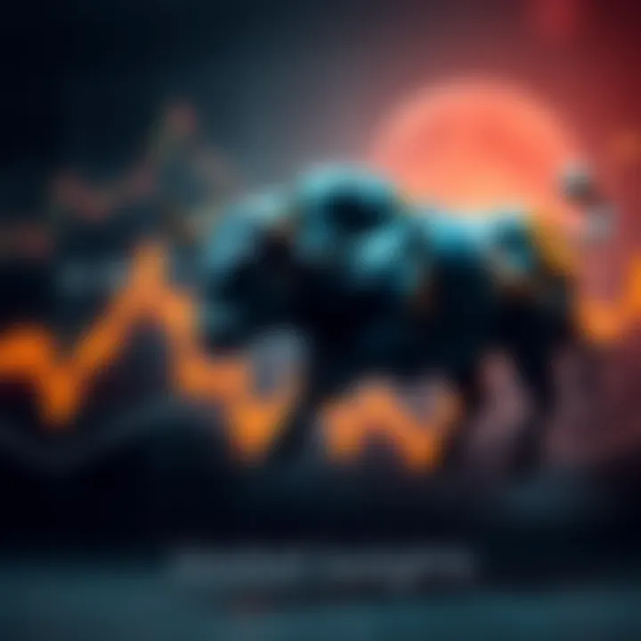 A graph showing upward market trends with a bullish bull symbolizing positive investor sentiment.