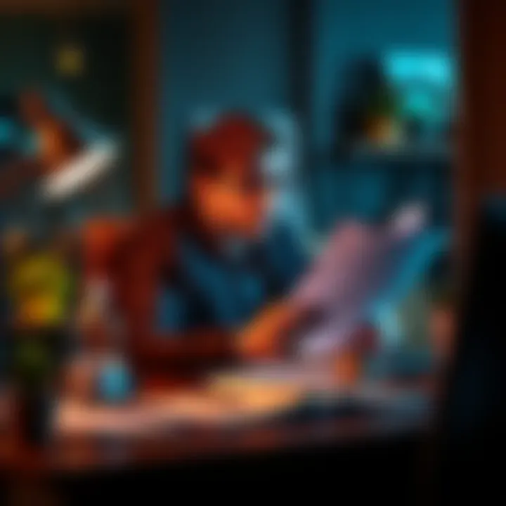 A young business owner sitting at a desk, looking frustrated while reviewing documents related to a rejected business account application.