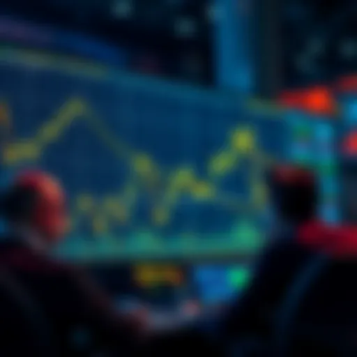 A graph showing declining values with worried investors looking at their screens, symbolizing concerns over Buttcoin's treasury and potential dividend stability.