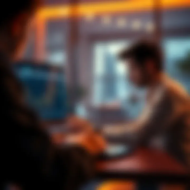 A person looking at Bitcoin information on a laptop, with focus on large transaction opportunities