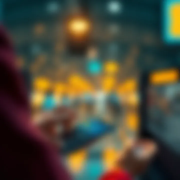 A person using a smartphone to purchase eSIM services with cryptocurrency on a digital payment platform
