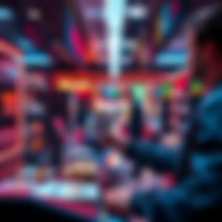 Person paying with cash at a store counter for Bitcoin purchase