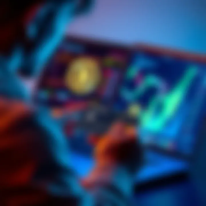 A person looking at a laptop screen showing cryptocurrency graphics while holding a credit card, symbolizing anonymous crypto purchases