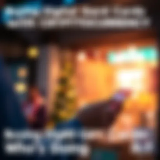 A person purchasing a digital gift card using a smartphone and cryptocurrency wallet