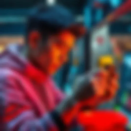 A person examining a miner device while shopping online on AliExpress