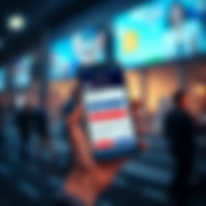 Person holding a phone displaying Stake.US account details with a chat bubble indicating direct messaging.