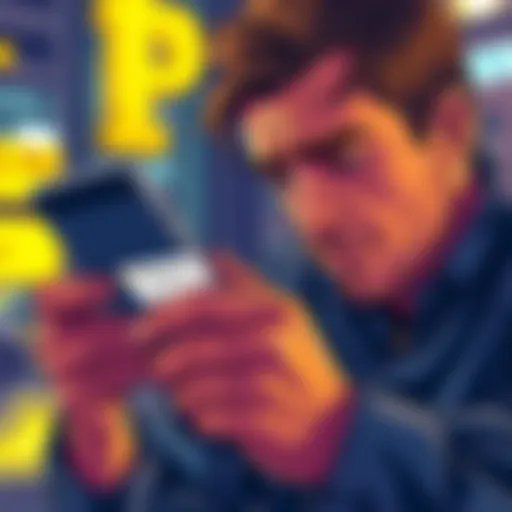 A frustrated person looking at the Bybit app on their phone, showing a denial message for USDT recovery from Morph network.