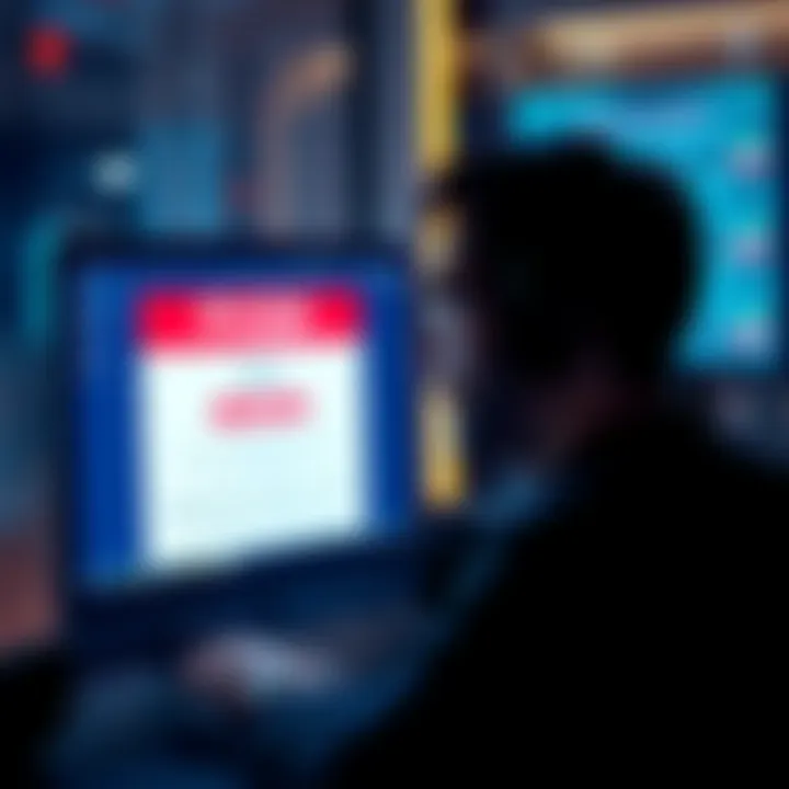 A frustrated user looking at a computer screen displaying Bybit's account deletion option with a blocked message, symbolizing GDPR issues.